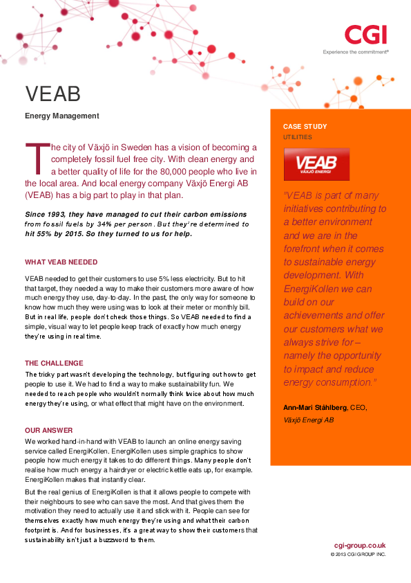 Case Study – VEAB – Energy Management