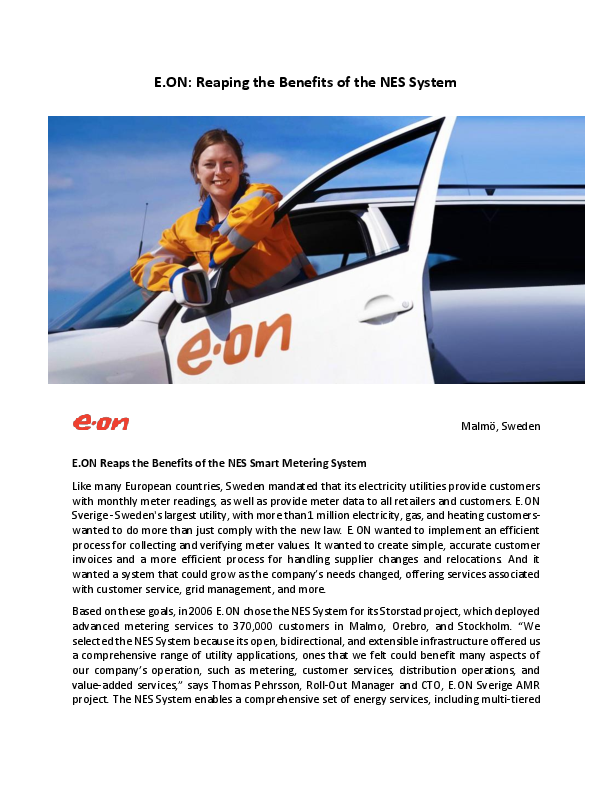 E.ON Reaps the Benefits of the NES Smart Metering System