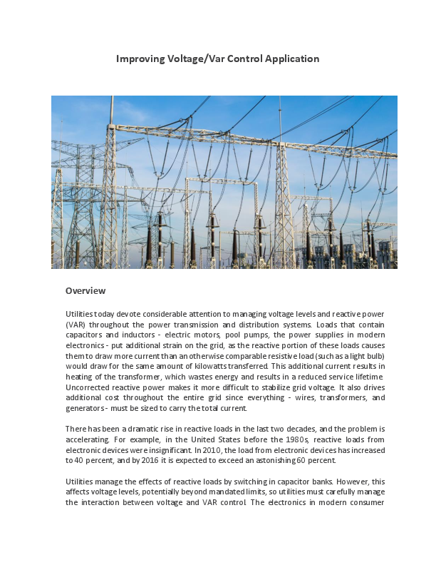 Improving Voltage/Var Control Application